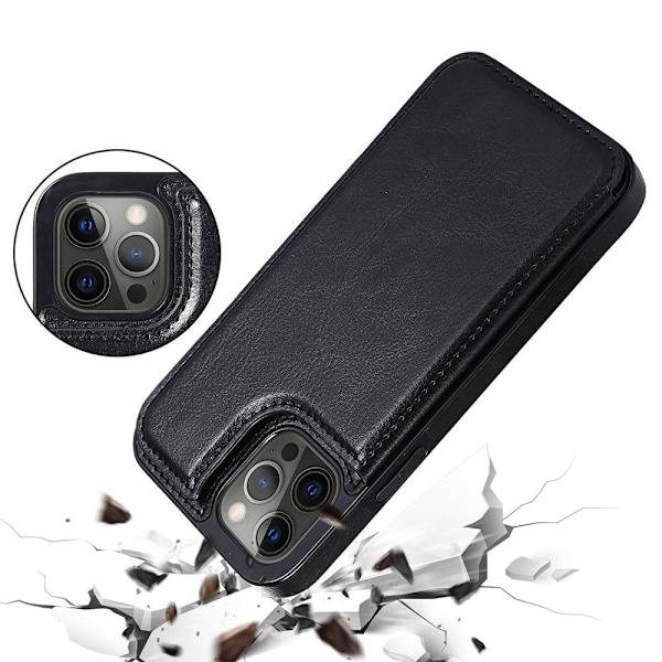 Glat NKOBEE etui med kortrum - iPhone 12 Pro Max Mörkblå