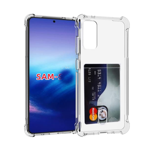 Skyddande Silikonskal med Kortfack - Samsung Galaxy S20 FE Transparent