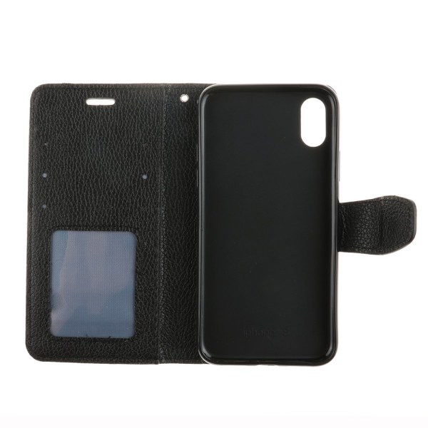 iPhone X - NKOBEE-deksel med lommebok Brun