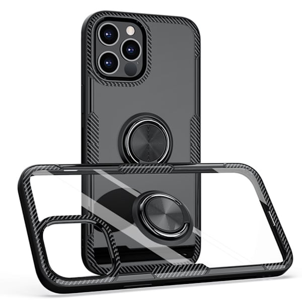 Smidigt Skal med Ringhållare - iPhone 12 Pro Max Svart