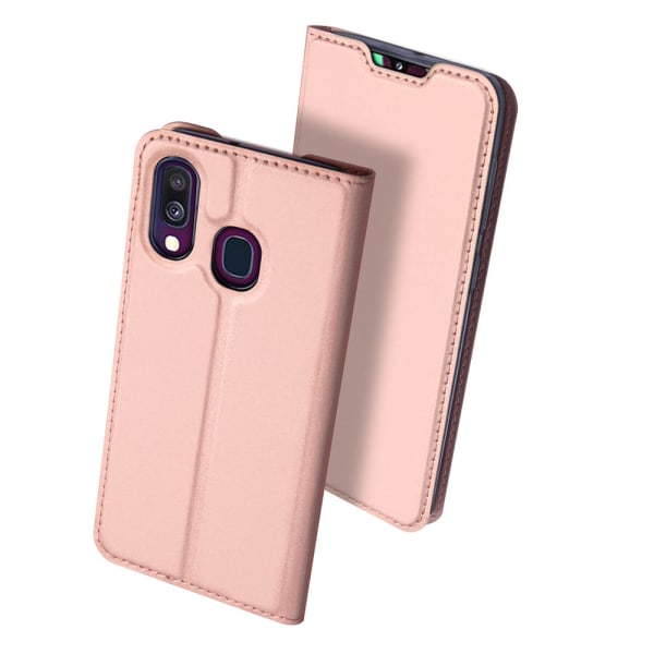 Stilsäkert Kraftfullt Plånboksfodral - Samsung Galaxy A40 Svart