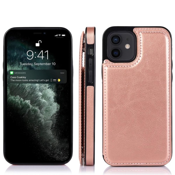 Glat NKOBEE etui med kortrum - iPhone 12 Roséguld