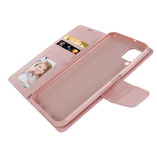 Praktiskt Hanman Plånboksfodral - Samsung Galaxy A42 Roséguld