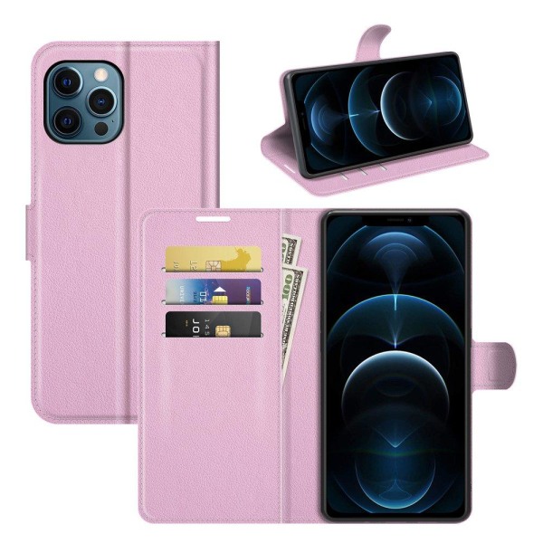 Tyylikäs käytännöllinen lompakkokotelo - iPhone 12 Pro Max Röd