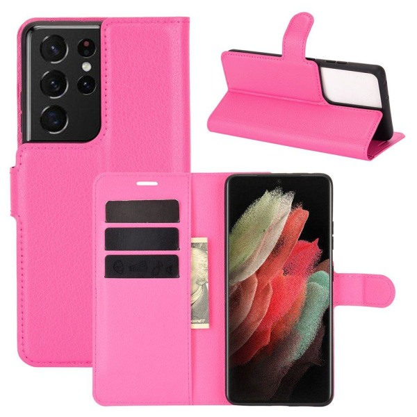 Stilsäkert NKOBEE Plånboksfodral - Samsung Galaxy S21 Ultra Ljusrosa