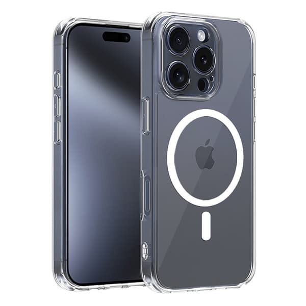 Magnetisk Precision och Totalt Skydd för iPhone 16 Pro Max Genomskinlig