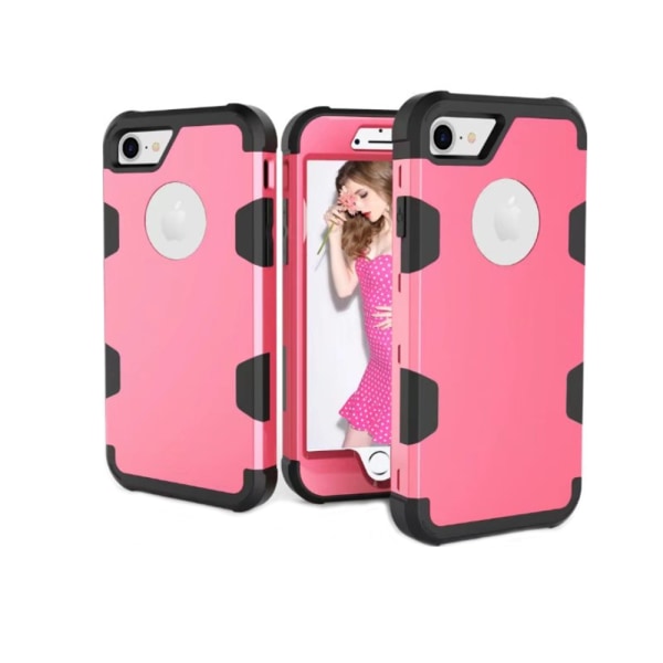 iPhone 7 - Stilfuldt og beskyttende cover (LEMAN) Rosa/Svart