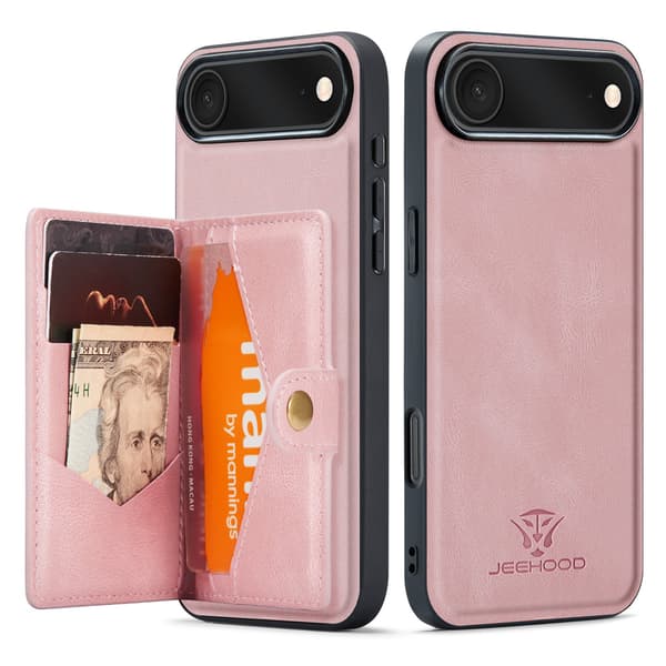 iPhone 17 Air Plånboksskal  4 Kort + Sedlar Röd