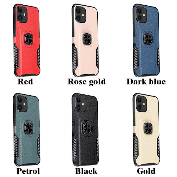 Genomtänkt Skal med Ringhållare (LEMAN) - iPhone 12 Mini Svart
