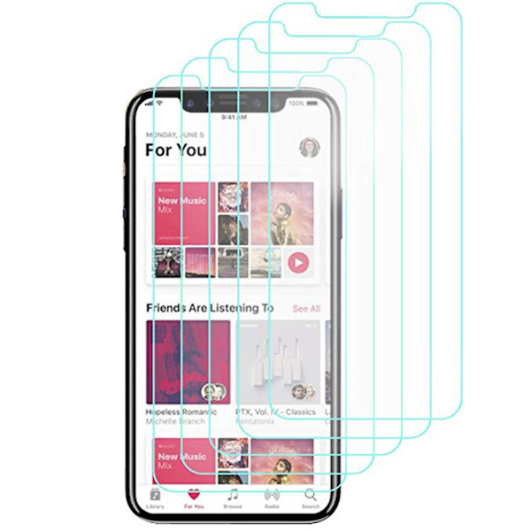 5-PACK Skärmskydd för iPhone X (MyGuard) Screen-Fit