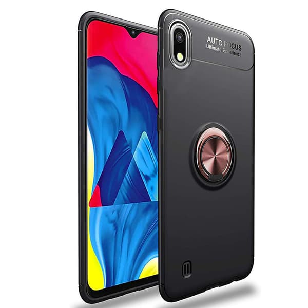 Samsung Galaxy A10 - Skal med Ringhållare SVART/SVART