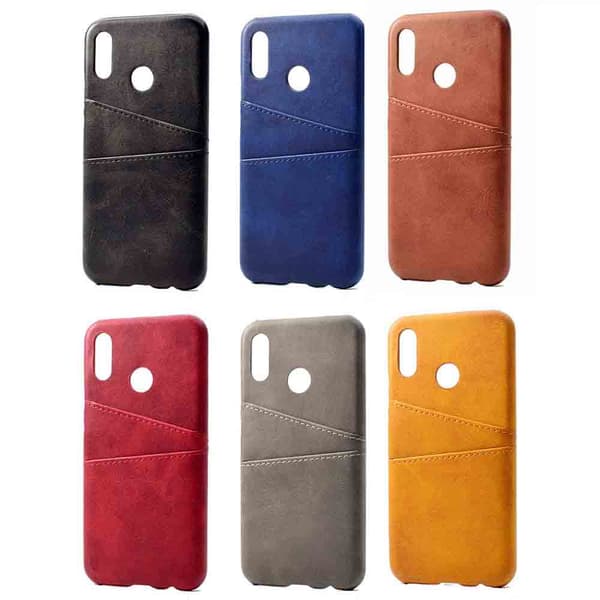 Praktisk cover med kortholder - Samsung Galaxy A40 Grå