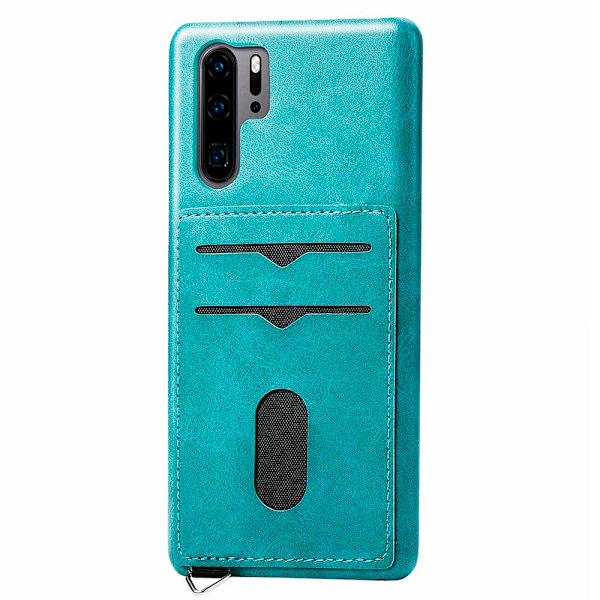 Smidigt Skal med Korthållare (LEMAN) - Huawei P30 Pro Blågrön