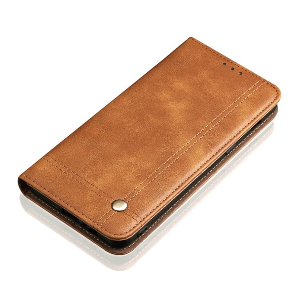 Huawei P30 - Eksklusivt Smart Vintage Wallet Case Ljusbrun