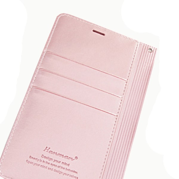 Huawei P40 Lite - Elegant Wallet Case (Hanman) Rosaröd