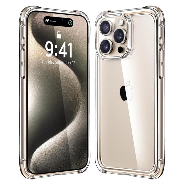 iPhone 15 Pro max - Skyddande Stilrent St�td�mpande Silikonskal Transparent