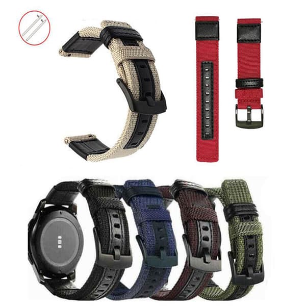 Stilrene Nylonarmbånd - Samsung Galaxy Watch S3 Frontier Khaki 22mm