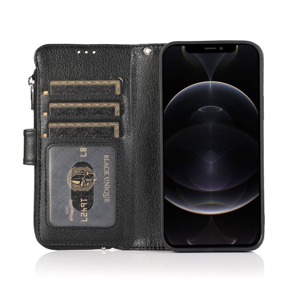 Ammattimainen käytännöllinen lompakkokotelo - iPhone 12 Pro Max Svart