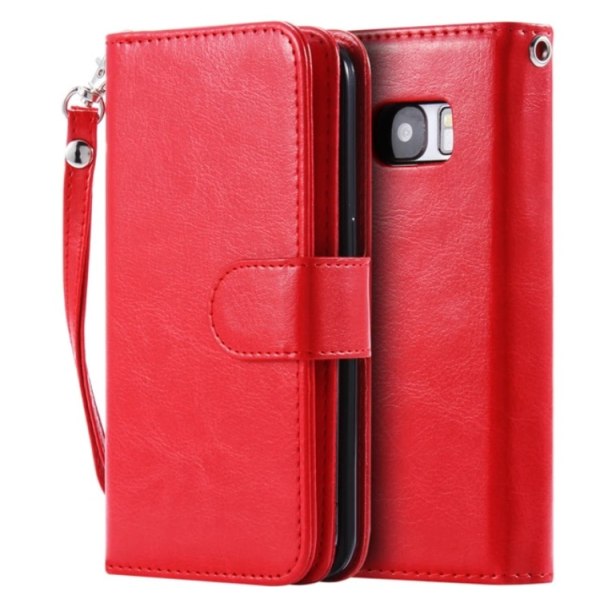 Samsung S6 Edge - LEMANS Stilig lommebokveske i LÆR Röd