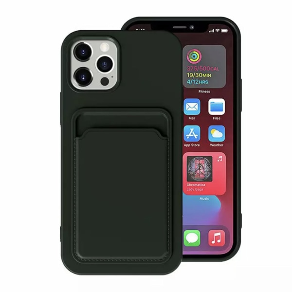 Lätt & Smidigt Skal med Kortfack - iPhone 11 Pro Mörkgrön