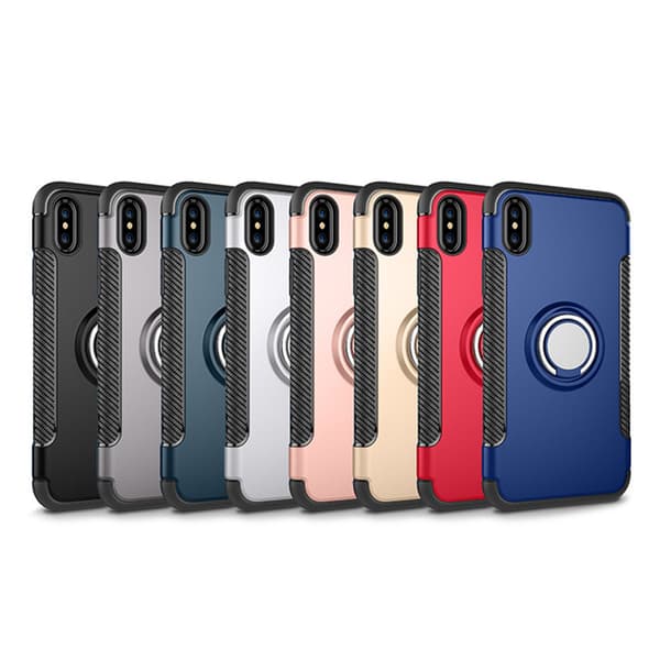 Robust Skyddsskal med Ringhållare till iPhone XR Petrol