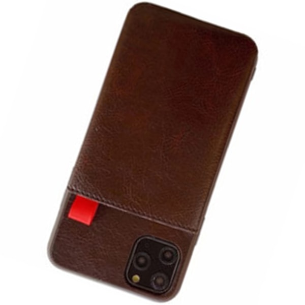iPhone 11 Pro - Gennemtænkt Leman-cover med kortholder Brun