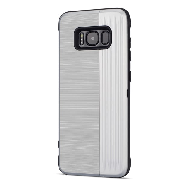 LEMAN Stilfuldt cover med kortslot til Samsung Galaxy S8+ Silver