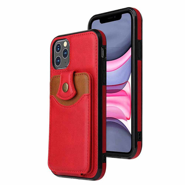 iPhone 11 Pro Max - Effektfullt Skal med Kortfack Mörkblå