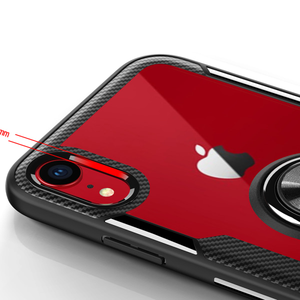 iPhone XS Max - Robust deksel med ringholder Röd/Silver