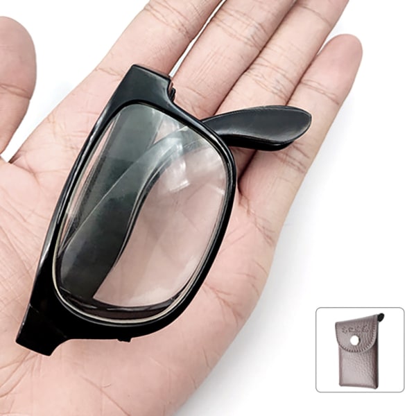 Glatte foldbare læsebriller med styrke Svart +3.5