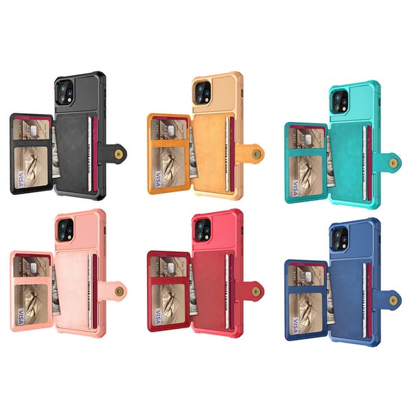 Stilsäkert Skyddsskal med Kortfack - iPhone 11 Blå