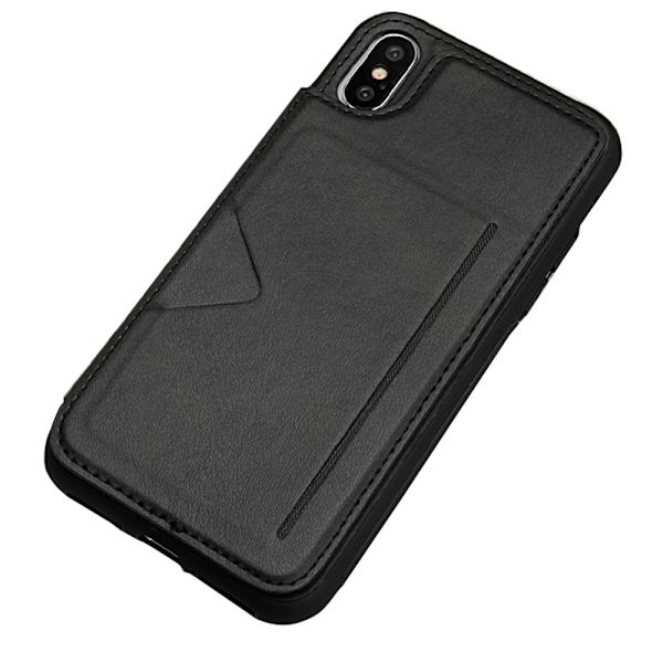 Skyddande Stilsäkert Skal med Korthållare - iPhone X/XS Brun