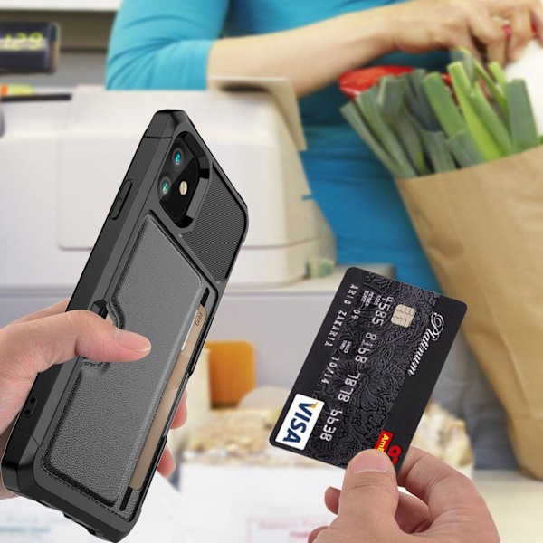 iPhone 12/12 Pro - Kortfodral med Greppvänlig & Fingeravtrycksresistent Yta Svart