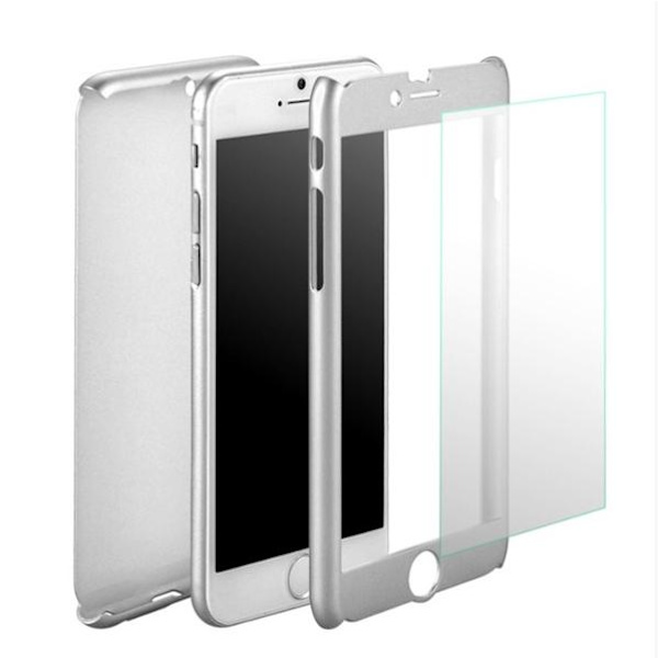 Praktiskt Skyddsfodral för iPhone 6/6S PLUS (Fram och bak) Silver
