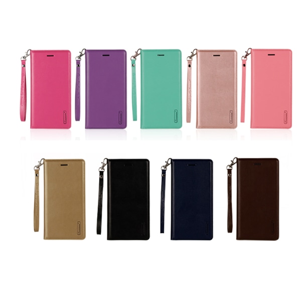iPhone 7 Plus - Stilig lærveske med lommebok (T-Casual) Ljusrosa