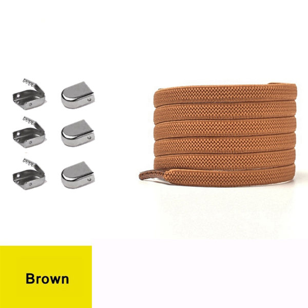 Slittåliga Elastiska Skosnören (Många färger) Brun