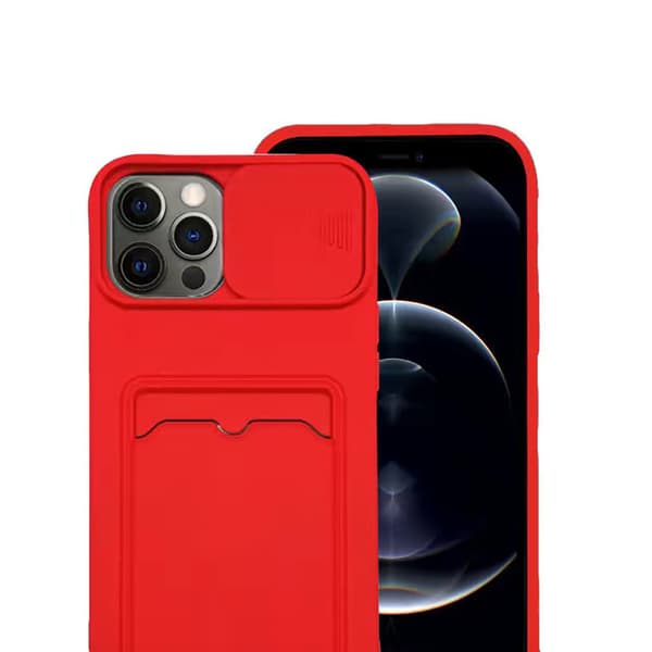 Stilsäkert Skal med Korthållare - iPhone 12 Pro Röd