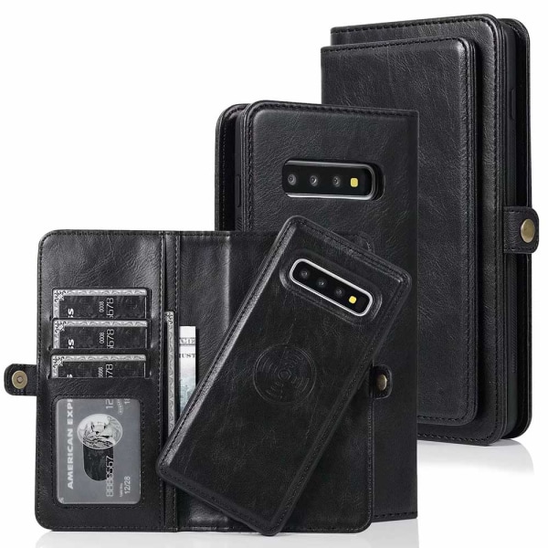 Smooth Double Wallet Case - Samsung Galaxy S10 Plus Brun