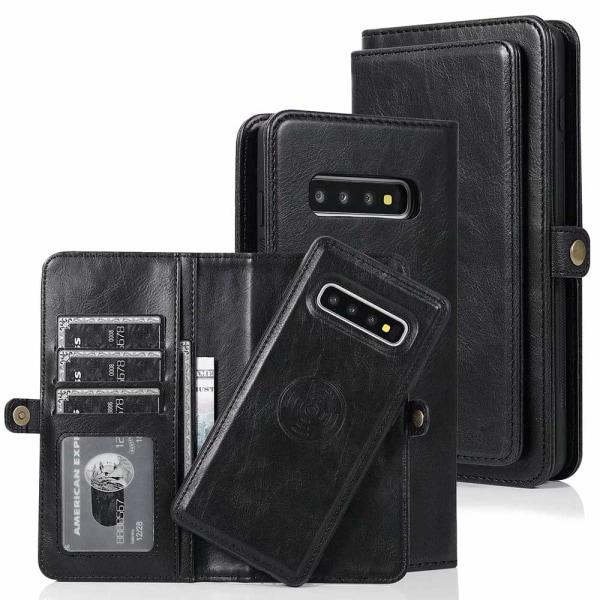 Smooth Double Wallet Case - Samsung Galaxy S10 Plus Mörkgrön