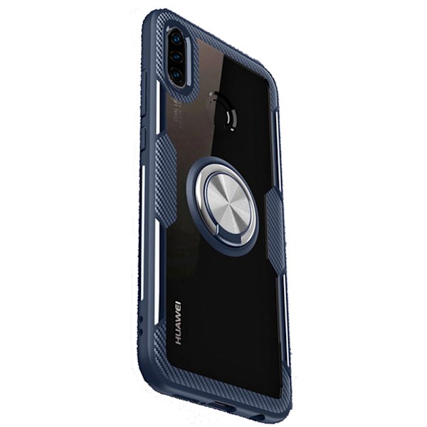 Huawei P30 Lite - Stötdämpande Skal med Ringhållare LEMAN Svart
