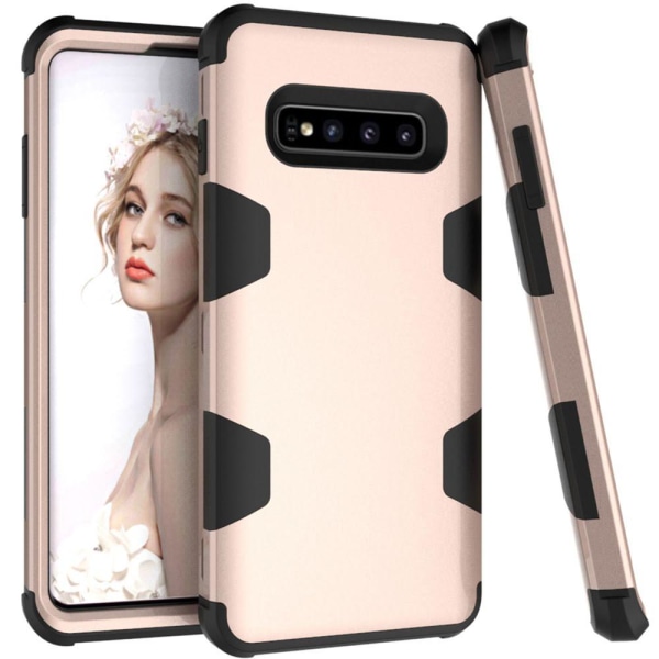 Rugged Robot Elegant St�td�mpande Skal - Samsung Galaxy S10E Svart/Guld