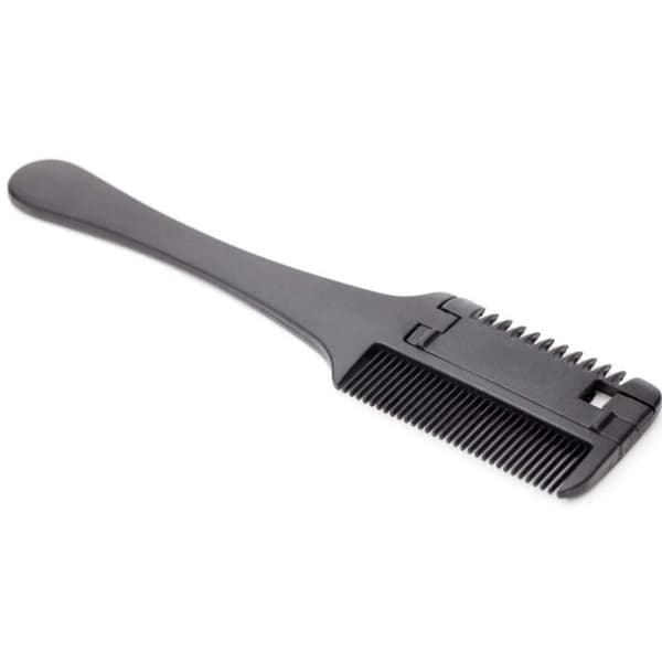 Glat stylingkam med barberblad Svart