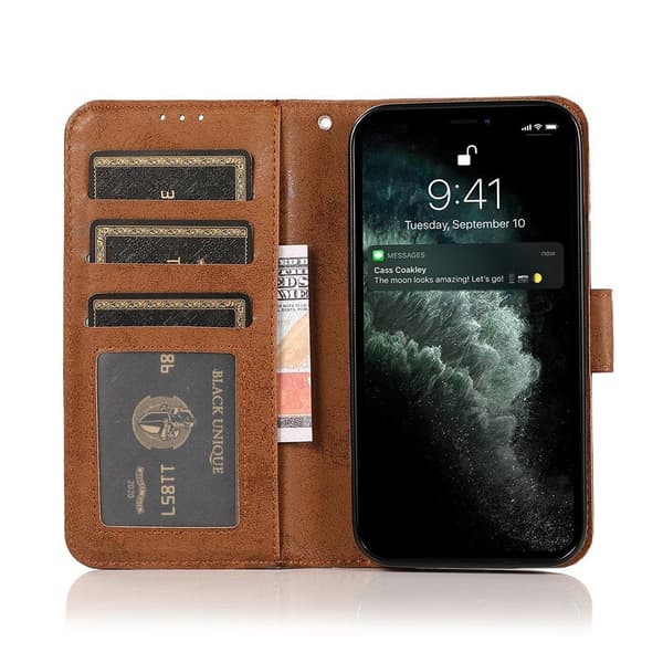 Tyylikäs lompakkokotelo kahdella toiminnolla - iPhone 12 Pro Max Lila