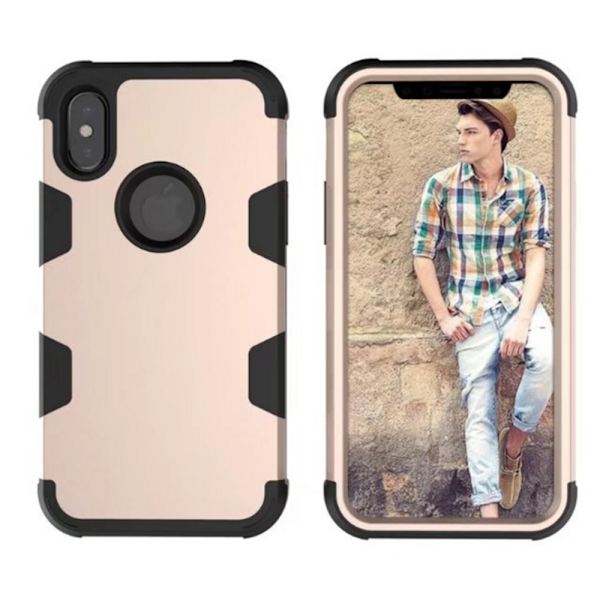 Skyddsskal "Rugged Robot" f�r iPhone X/XS Grå/Orange