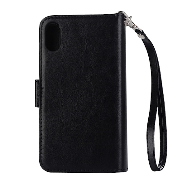 Stilfuldt pung etui med dobbelt funktion - iPhone XR Svart
