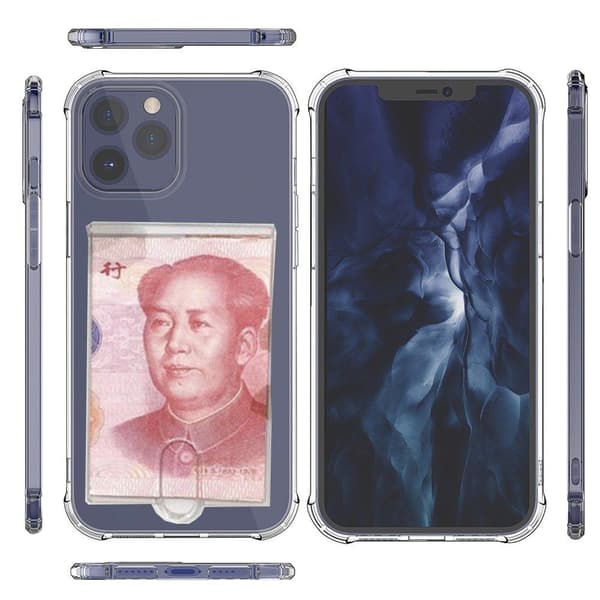 Robust Silikonskal med Kortfack FLOVEME - iPhone 12 Pro Max Transparent
