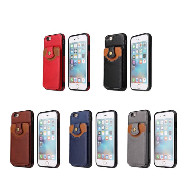 Effektfullt Skal med Kortfack - iPhone 8 Röd