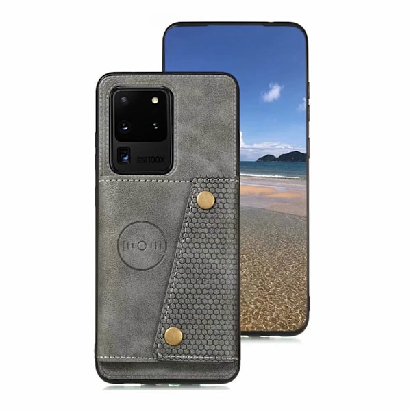 Smidigt Skal med Korthållare - Samsung Galaxy S20 Ultra Mörkblå