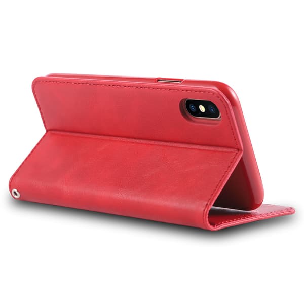 Kraftfullt Smart Plånboksfodral - iPhone X/XS Ljusbrun Ljusbrun