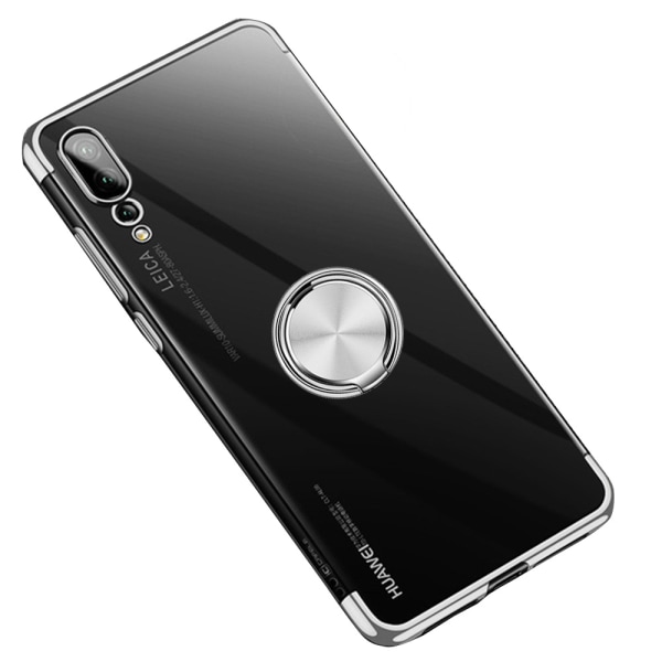 Huawei P20 - Elegant Floveme Silikone Case Ring Holder Roséguld